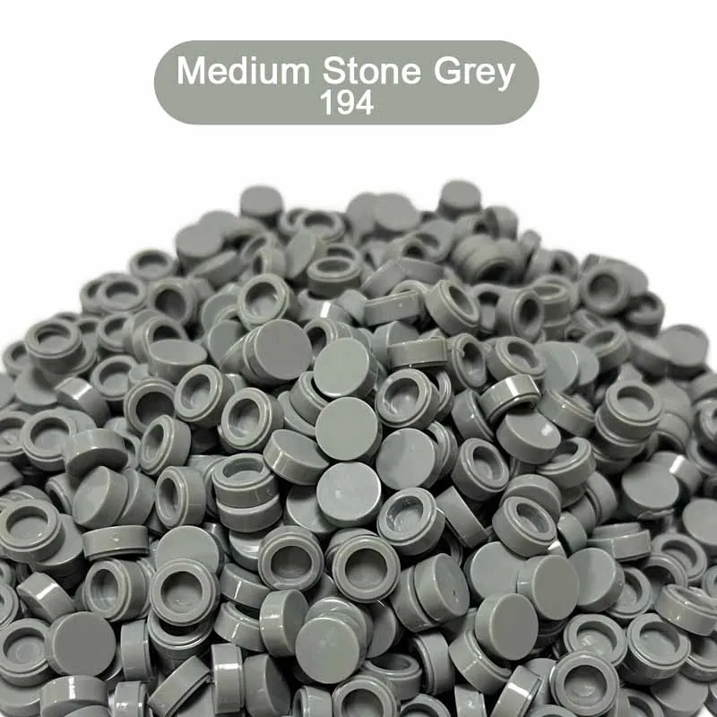 Grey Series 98138 Round Tile 1x1 Round Circle Pixel Painting Building Block Toy Mosaic Parts 100pcs