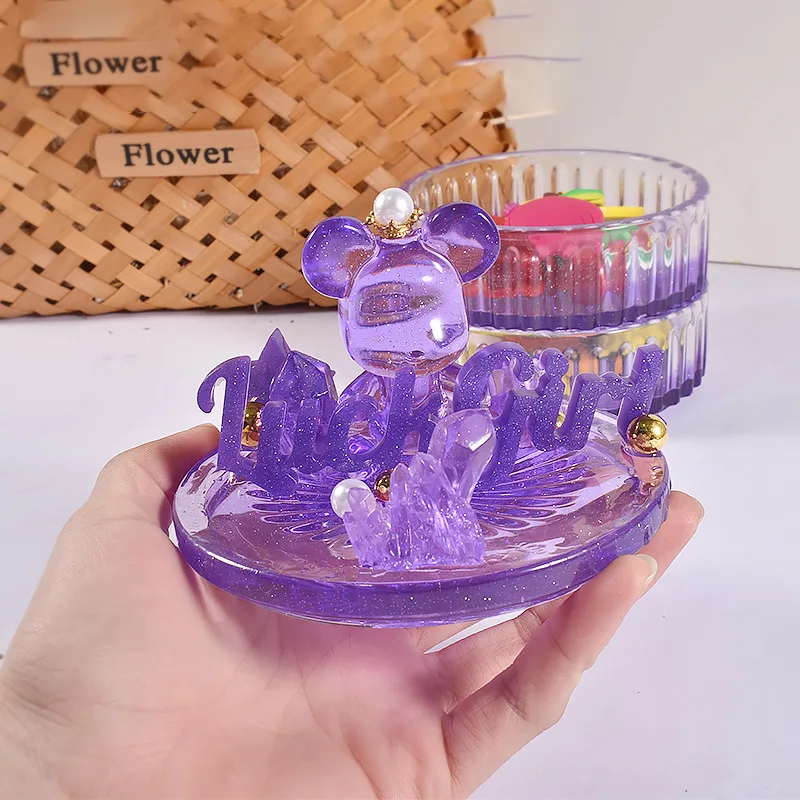DIY Stripe Round Storage Box Epoxy Silicone Mold Multi-layer Jewelry Container Jar Decoration Molds For Aromatherapy Concrete