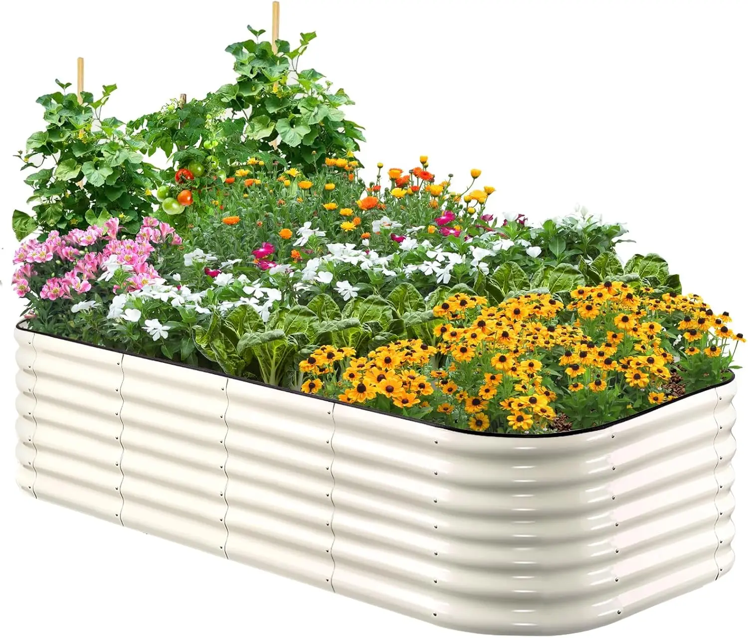 

6x3x2 Galvanized Metal Raised Garden Bed Planter Box for Plants, Vegetables