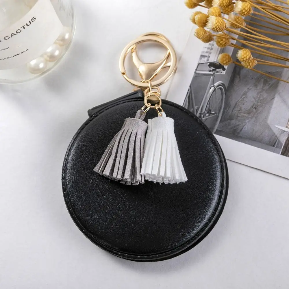 Beauty Mirror Fresh Colors Round Mirror Double-sided Cute Small Mirror Tassel Bag pendant Pocket Mirror Women