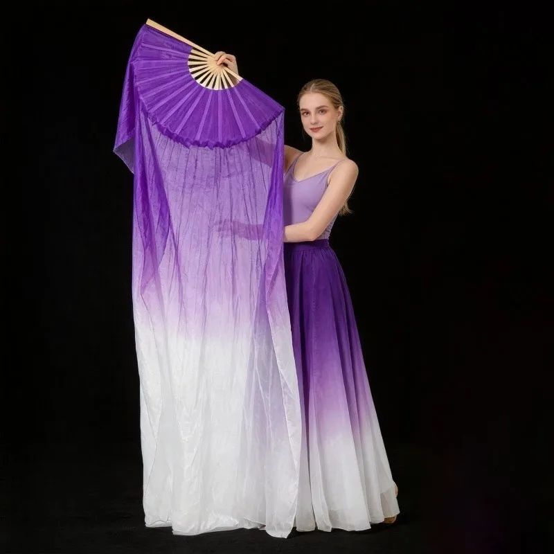 Nordic Dance Fan Long Silk Fan Gradual Change Dance Fan Long Floating Dance Special Long Silk Handicraft Decoration Gifts
