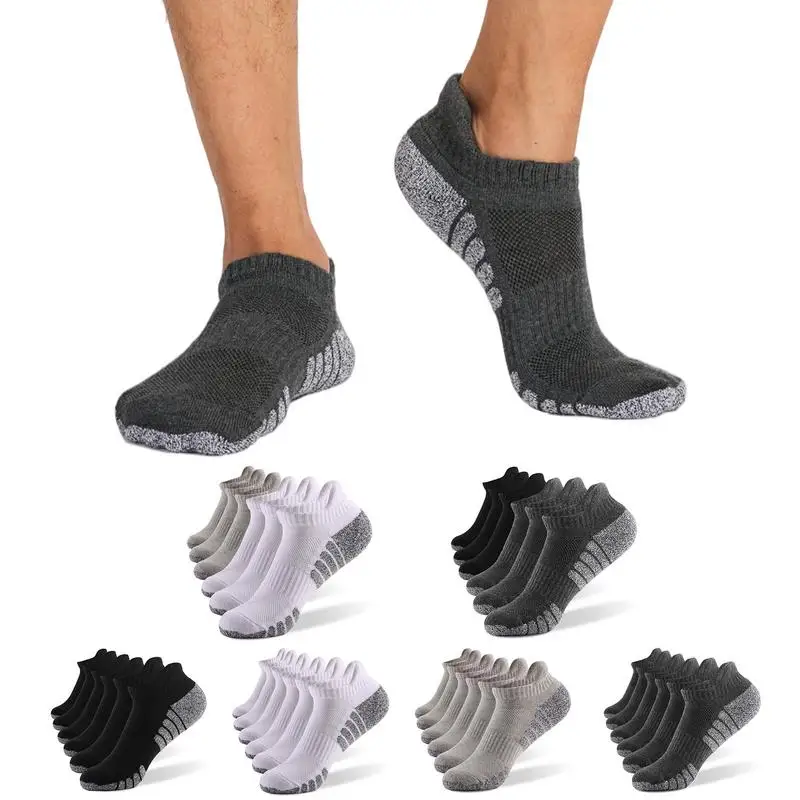 Sports Cycling Socks 6 Pairs Elastic Shockproof Running Socks Breathable Unisex Athletic Socks For Travelling Walking Climbing