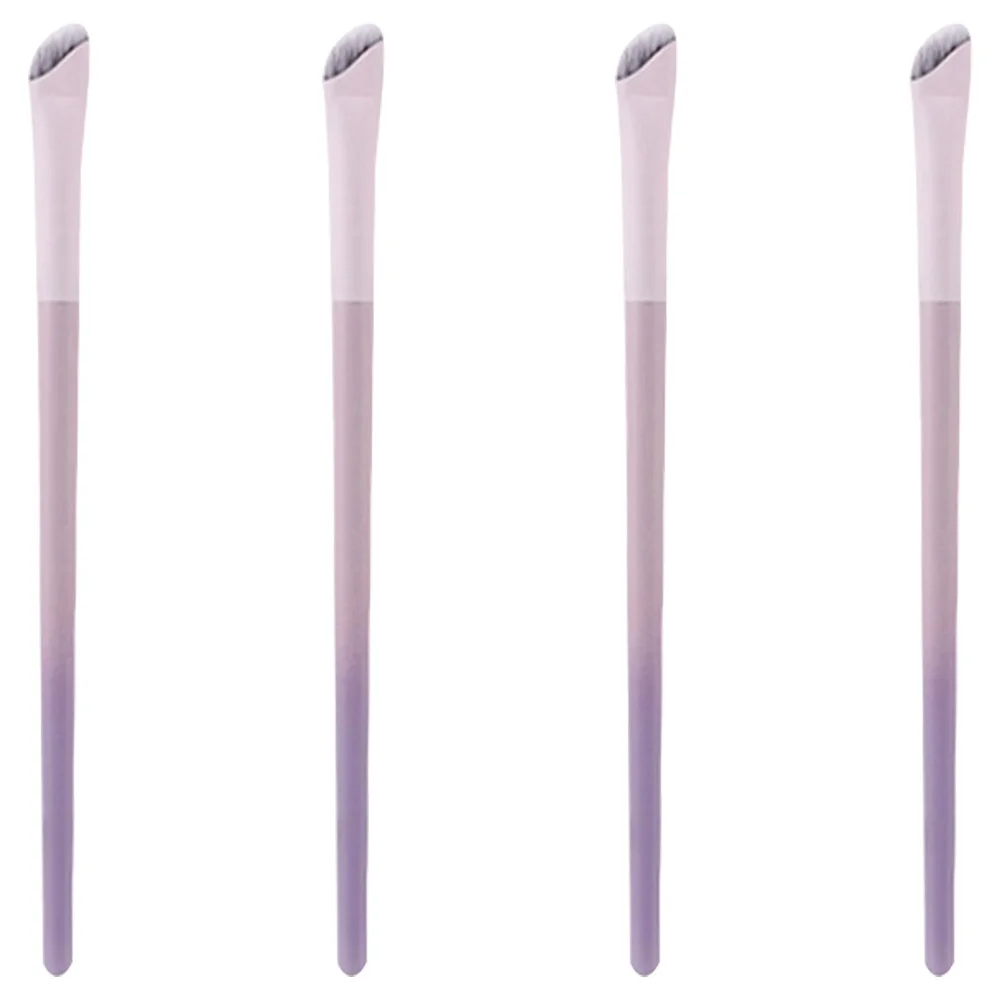 

4 Pcs Scythe Eyeliner Brush Angled Eyeshadow Brushes Makeup for Super Fine Artificial Fiber Tool Applicator Miss