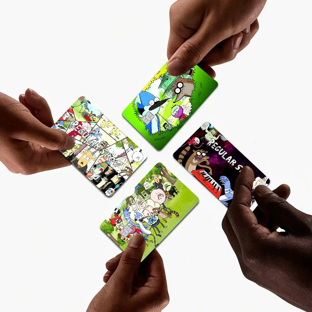 Cartoon R-Regular Show 2024 Anime Cartoon Skin Stickers Film Tape Case for Big Credit Debit Card Front Side