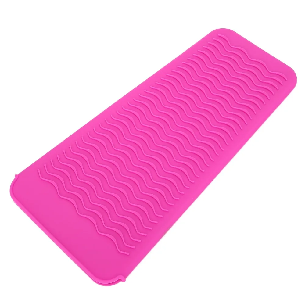 Rose Red Silicone Hair Straightener Cover Silicone Material Gray Hair Straightener Pouch Durable Portable Non Slip Mat Home