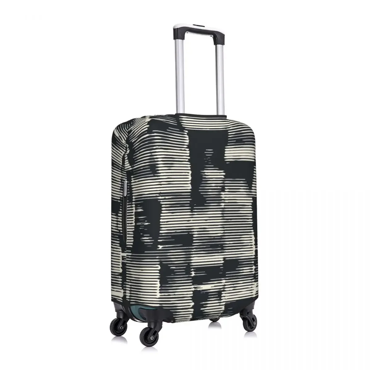 White Black Tie Dye Suitcase Cover Abstract Brush Print Business Holiday Useful Luggage Case Protector