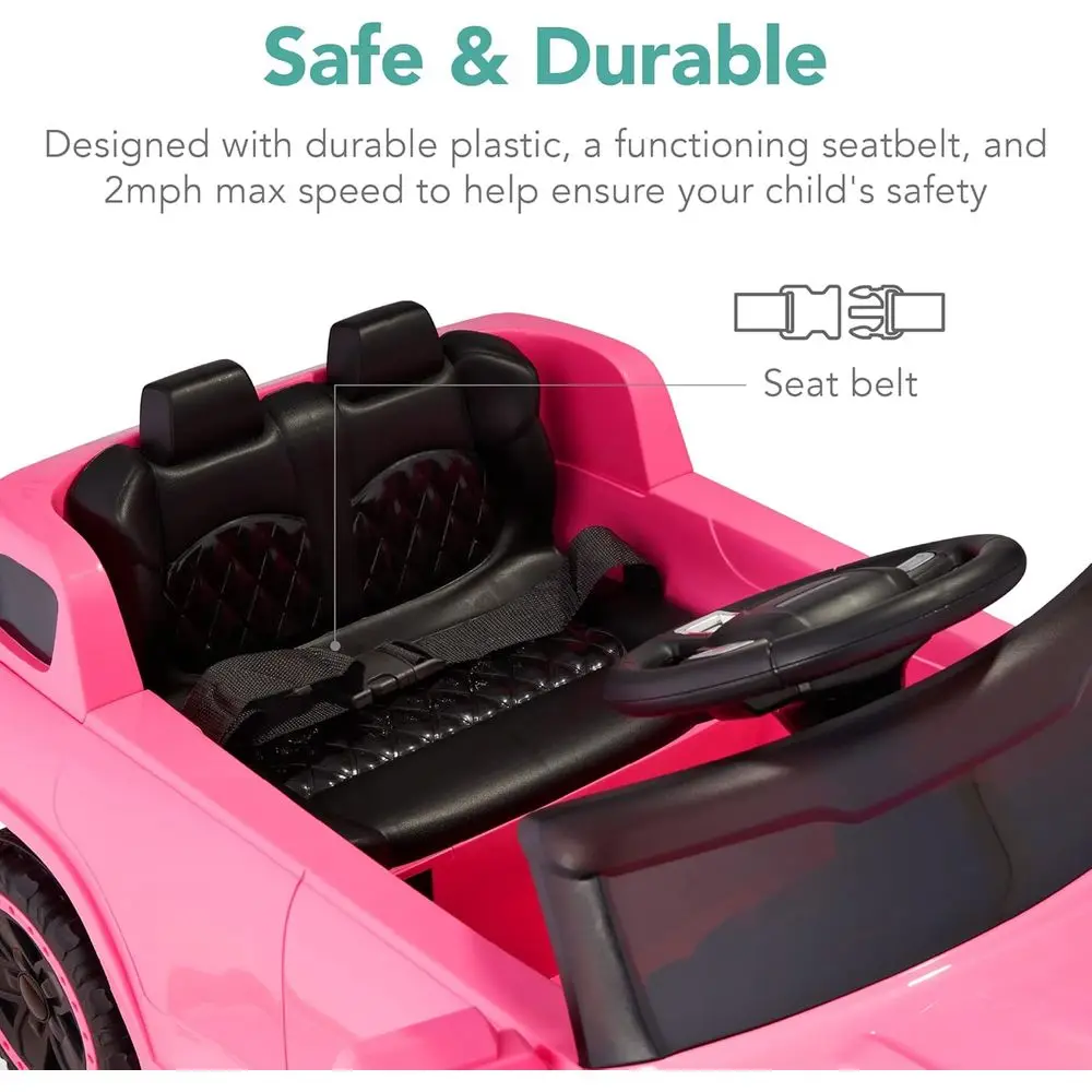 Kids 6V Ride On Truck w/Parent Remote Control, 3 Speeds, LED Lights, Pink