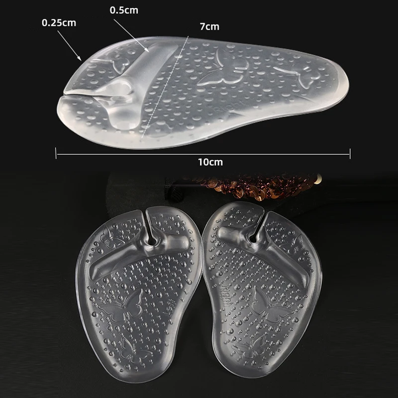 Flip Flop Forefoot Pads Gripper Silicone Forefoot Pads Anti-slip Pain Relief Toe Insoles Foot Care Self-adhesive Shoes Inserts