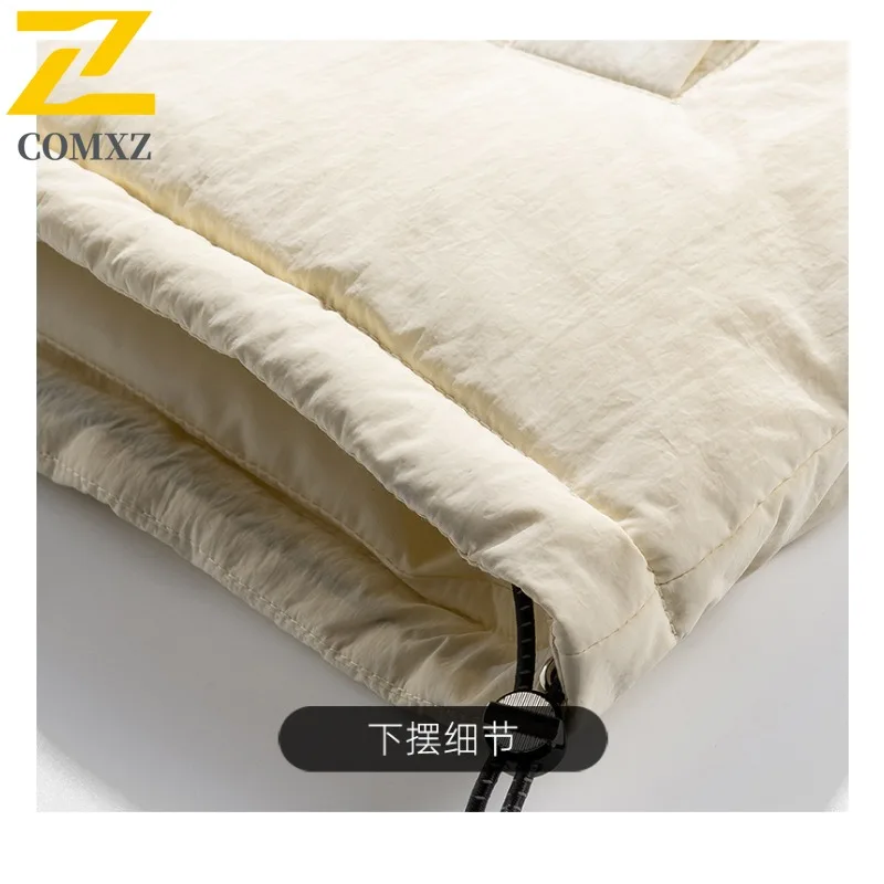 COMXZ Mens Down Jacket Casual Stand Collar Outdoor Cycling Windproof Warm Parka Coat Luxury Travel Cold Resistant Winter Coat