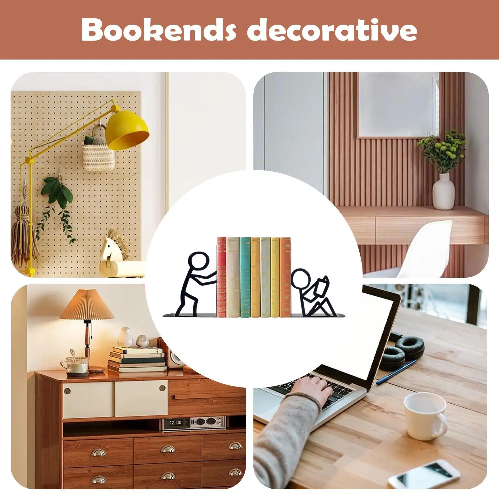 Book Ends Heavy Duty Compact Book Stopper Organzier For Kids For Bookshelves Coffee Tables Library TV Stands Bedroom Living Room