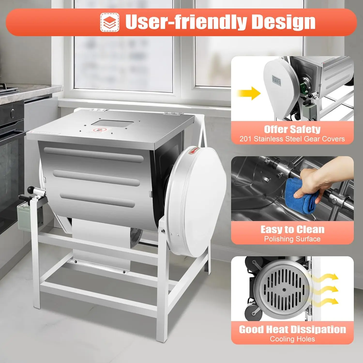 110V1.5KW Electric Dough Stand Mixer Heavy Duty Commercial Food Equipment Mix 110V 60HZ with inverted electric switch Suitable f