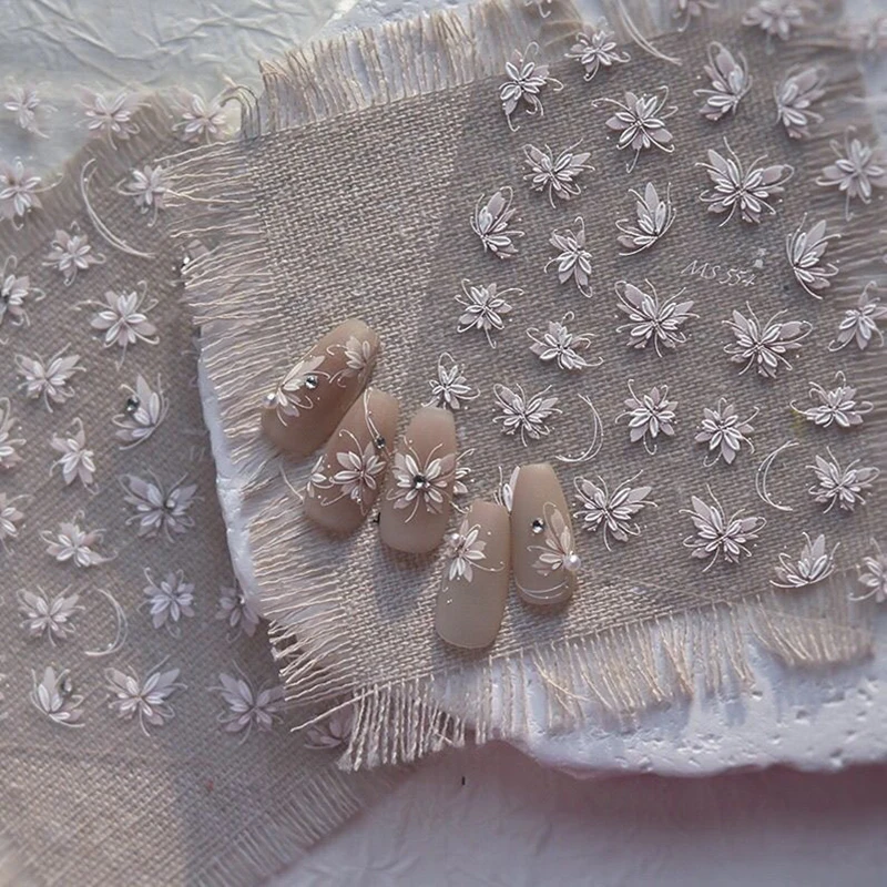 حار 1 ورقة 5D تنقش اليد رسم فراشة مسمار ملصقا ذاتية اللصق الشارات اضغط على الأظافر DIY بها بنفسك مسمار الفن اكسسوارات الديكور