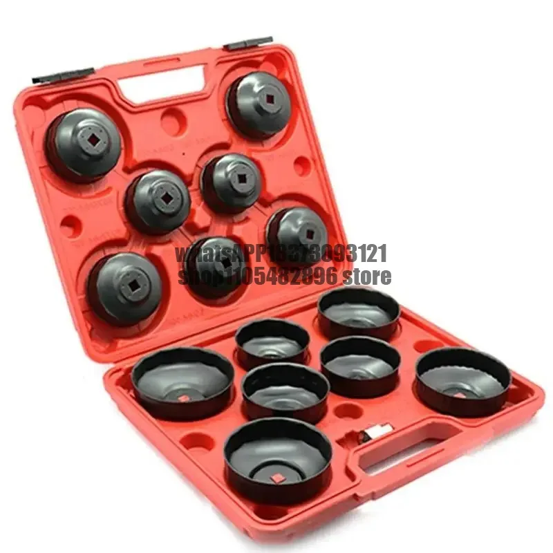 14pcs Universal Oil Change Filter Cap Wrench Cup Socket Tool Set