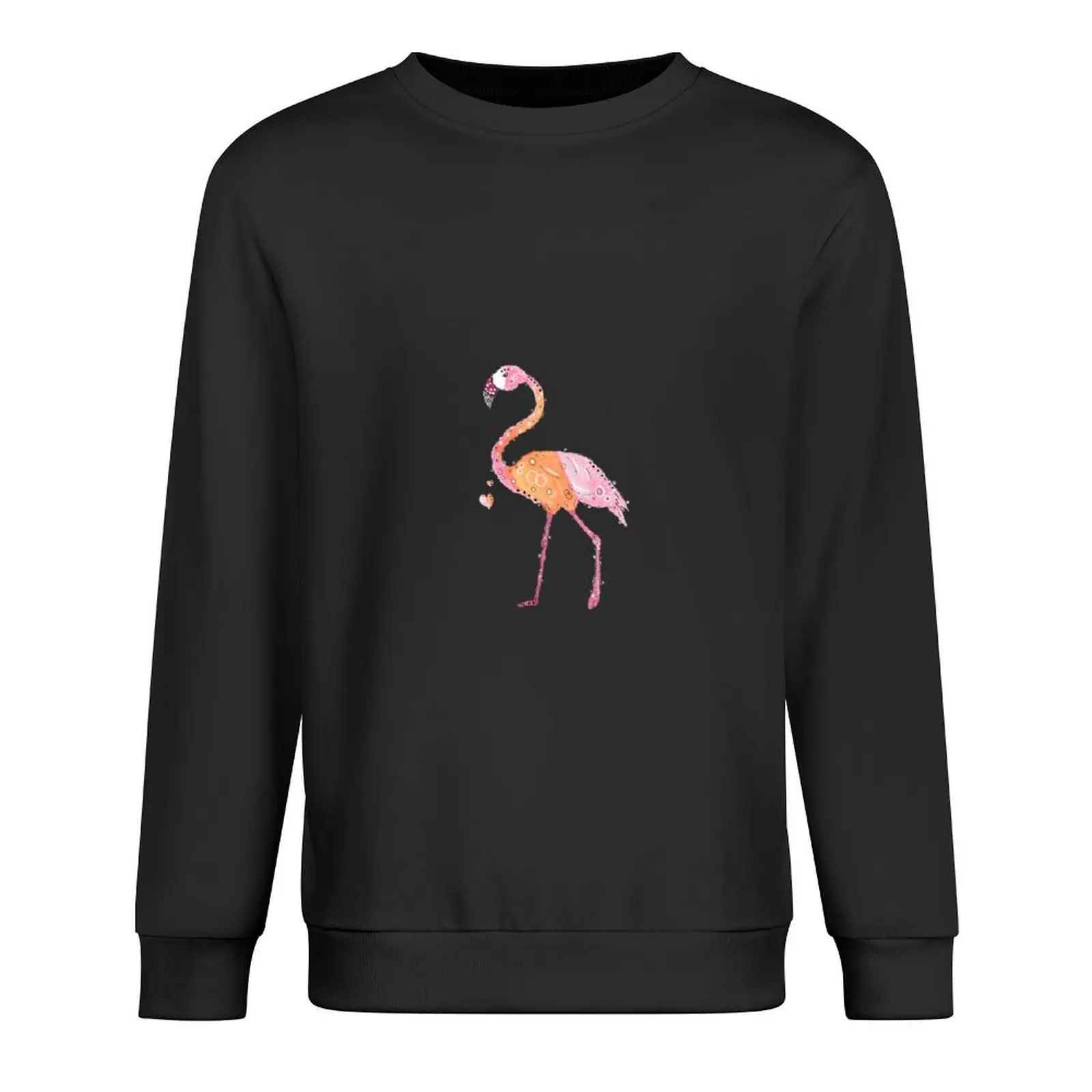 

Flamingo with hearts Pullover autumn clothes tracksuit men clothes for men men clothing sweatshirt