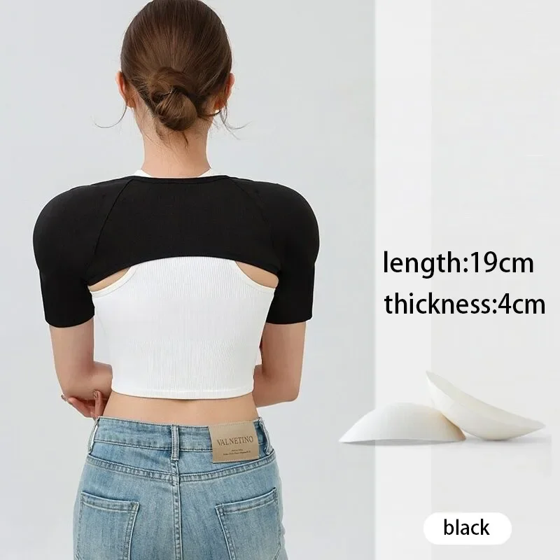 Wide Shoulder V Shape Bust Minimizer: Detachable Seamless Insert Shoulder Pads, Short Sleeve Cosplay Invisible Muscle Pads
