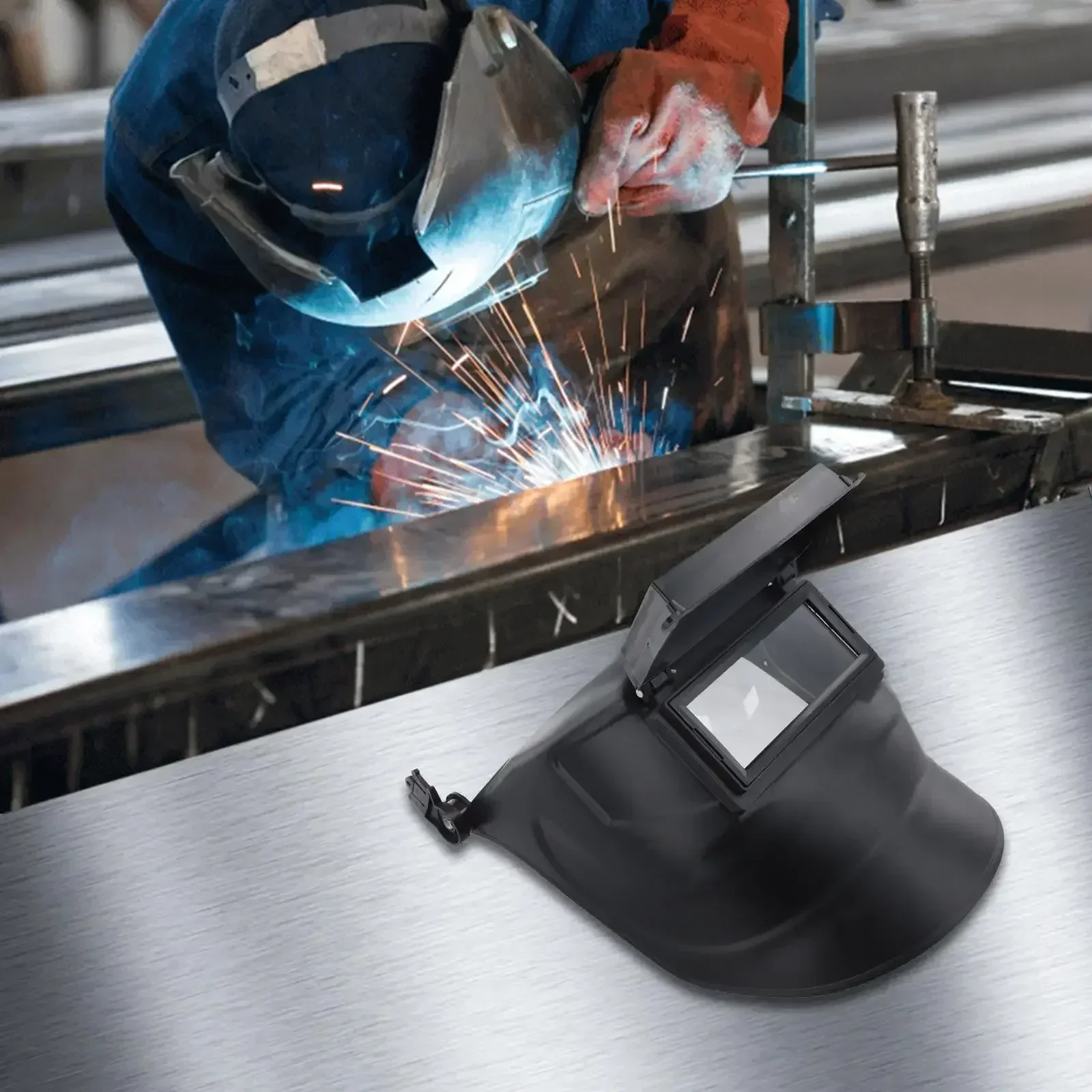 

Операции сварки 25,5*22,5*22,5 см Откидная маска Высокотемпературная маска Аксессуар Защитная маска Удобная посадка