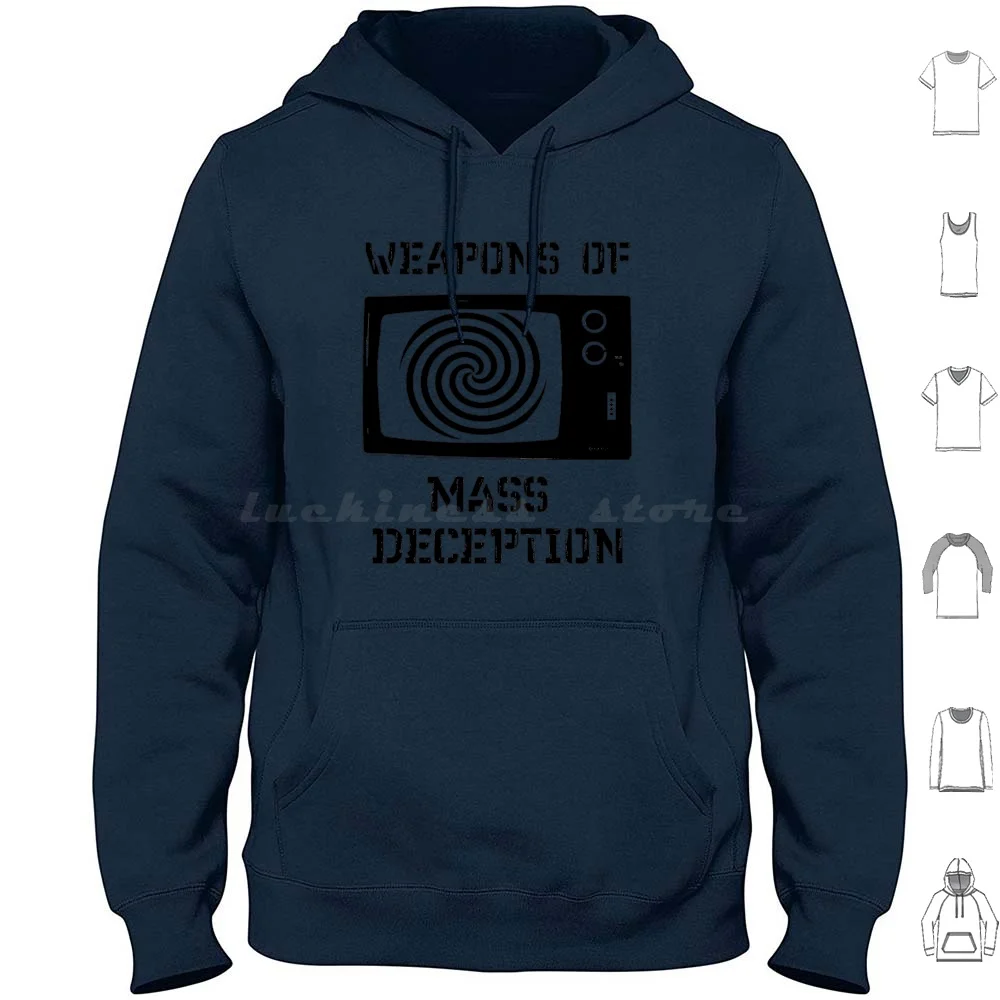 Weapons Of Mass Deception Hoodies Long Sleeve Anti Media Tv New World Order Mass Control Illuminati Government Mind