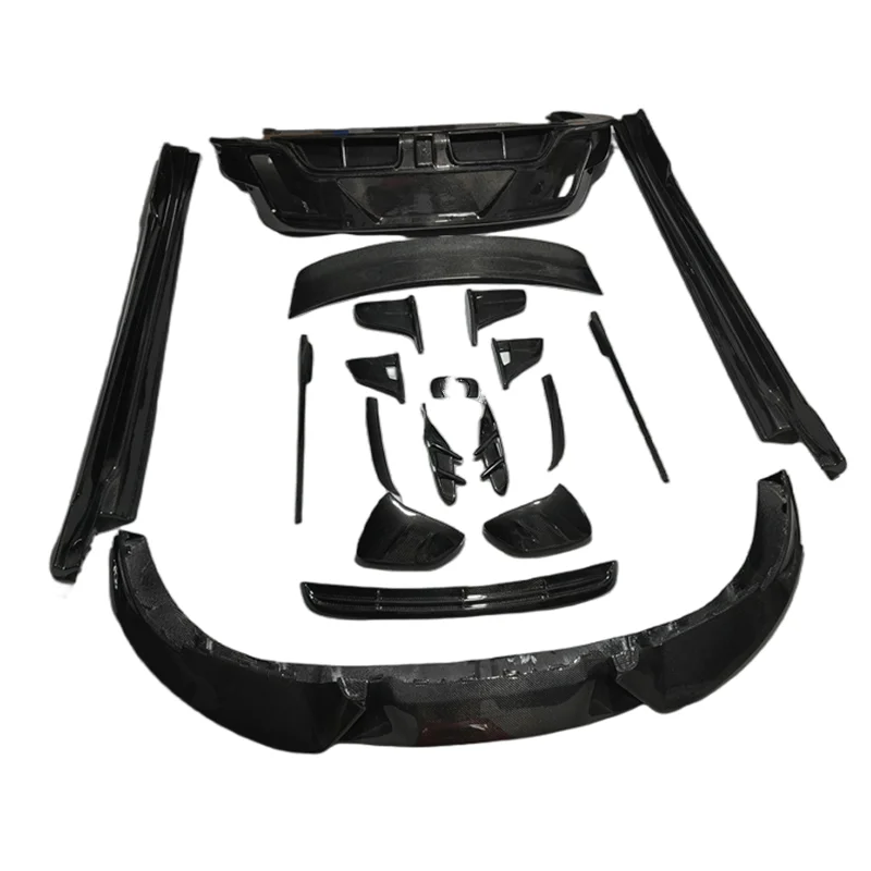 

Высококачественный новый комплект кузова из углеродного волокна m Style для Porsche Taycan, передняя губа, задний диффузор, боковая юбка, спойлер