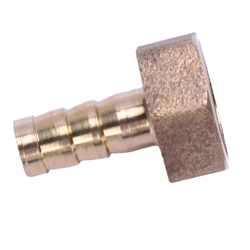 A96I-4X Gold Brass Fitting 10Mm Hose Barb 1/2 Inch NPT Female Thread Straight Connector