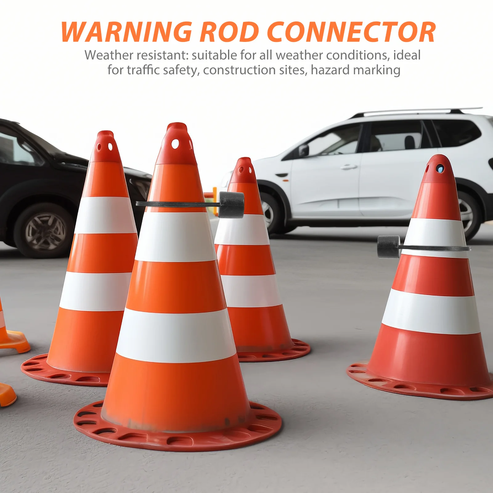6Pcs Flexible Plastic Safety Cone Connectors for Traffic Cone Barrier Pole Rings Road Construction Parking Safety