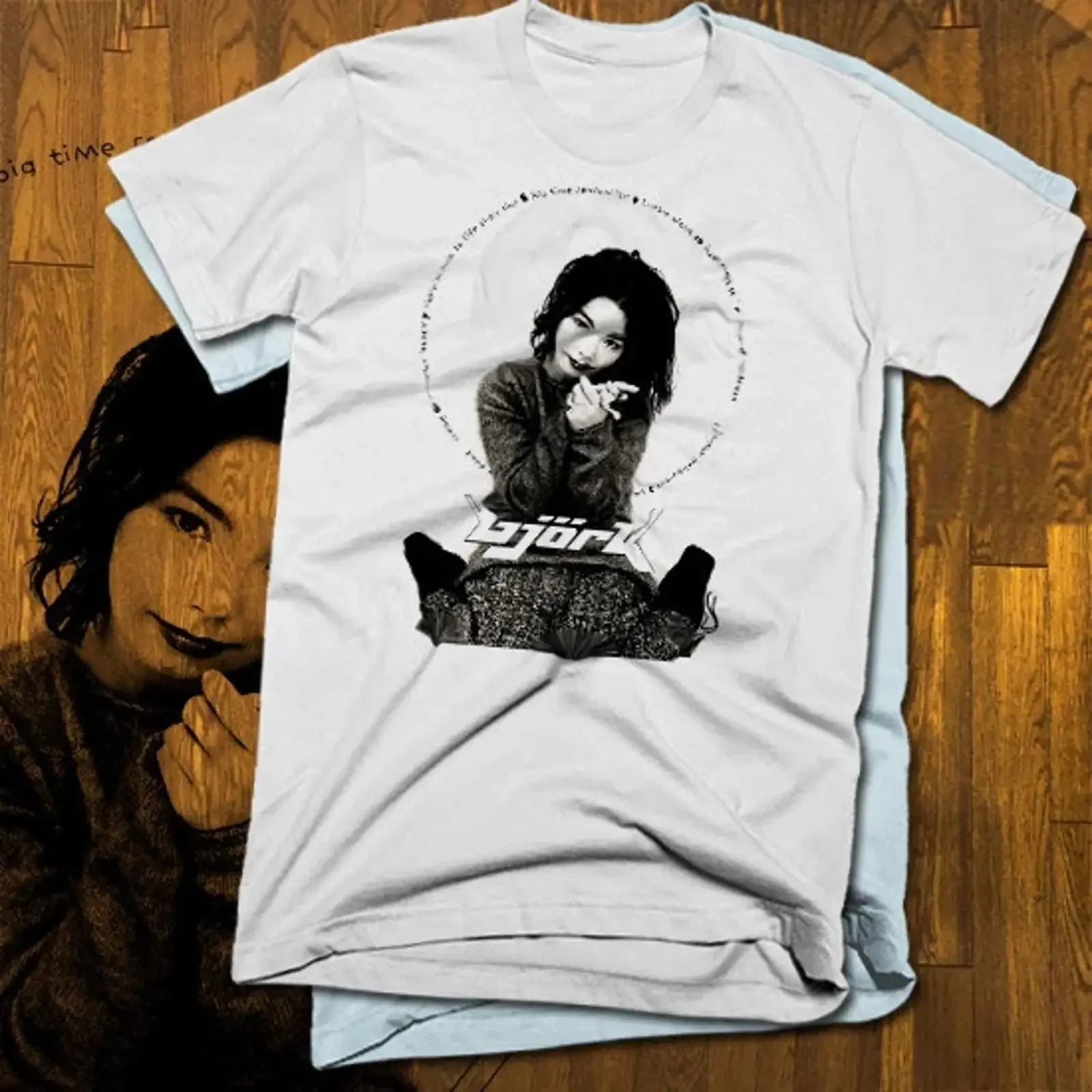 Björk T Shirt alle Größen Neu Indi Punk Musik Europa 2 Farben vintage Washed Slightly Stylish graphic Casual Breathable