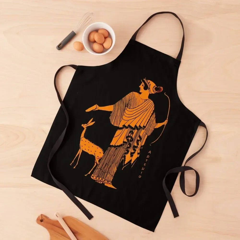 

Artemis red figure ancient Greek design Apron Kitchen Utensils Waterproof Kitchen For Women For Nail Stylist Nursing Apron