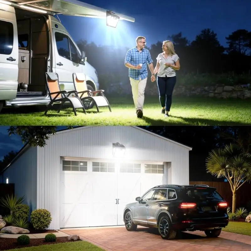 M76E 3-Side LED Solar Wall Light for Porch Walkway and Garden Use