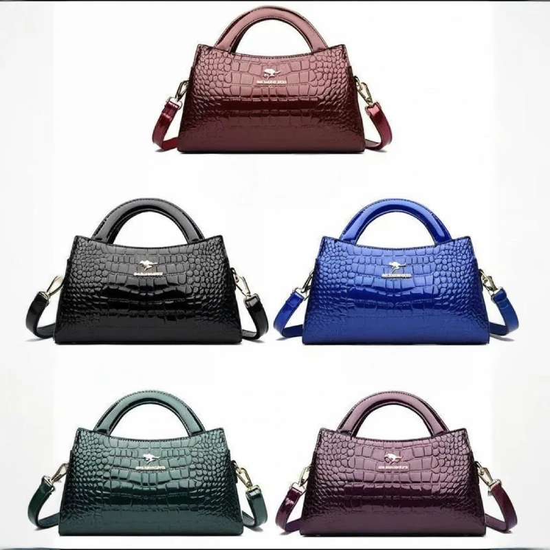 

Сумка через плечо с крокодиловым узором-кенгуру, женская сумка на ремне из расписной кожи, повседневная сумка-тоут, черная сумка-мессенджер