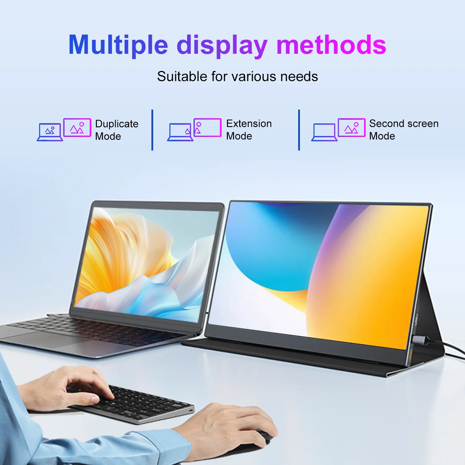 2.5K Portable Monitor 13.3” 2560x1600 External Display 16:10 Second Monitor Screen Type-C HDMI for Xbox Switch PS Phone