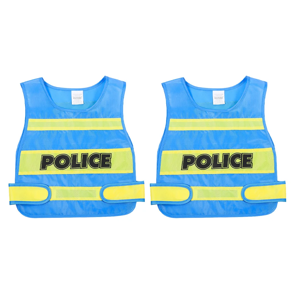 

2Pcs Police Vest for Toddler Cosplay Costume Kids Role Play Game Dress Up Supplies Soft Comfortable Police Vest for Toddler