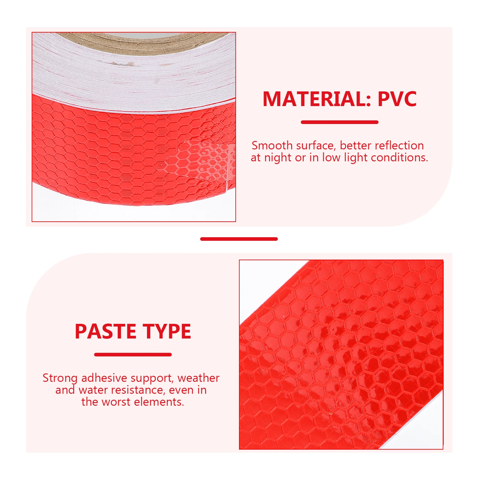 

Reflective Warning Tape PVC Safety Stickers Highly Visible Hexagonal Honeycomb Pattern Weatherproof Strong Adhesive Backing