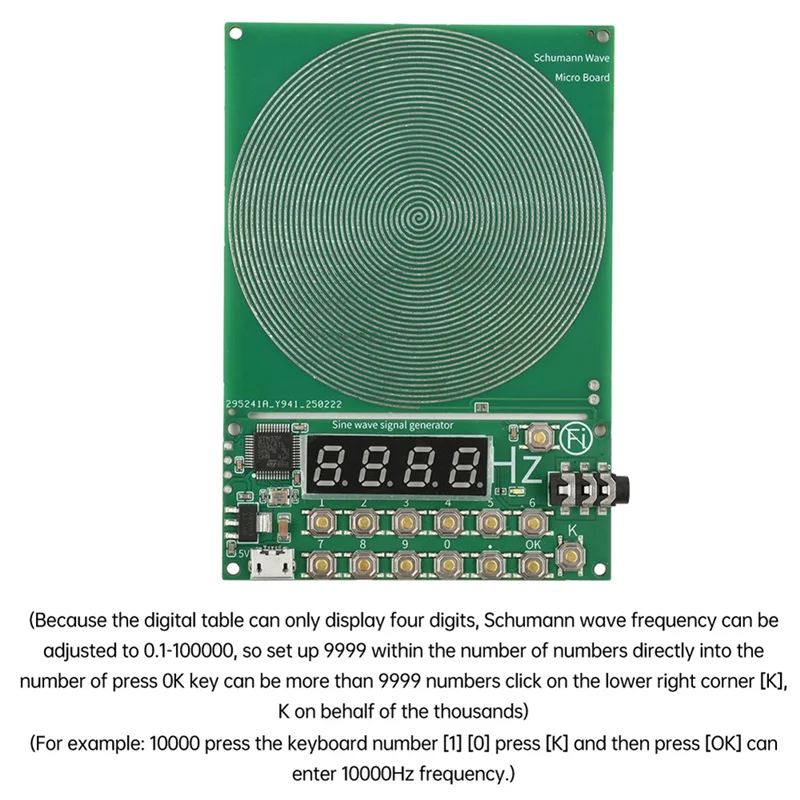 ABZV-7.83Hz Schumann Generator 0.1Hz-100Khz Adjustable Frequency Signal Generator Sine Wave Signal Generator