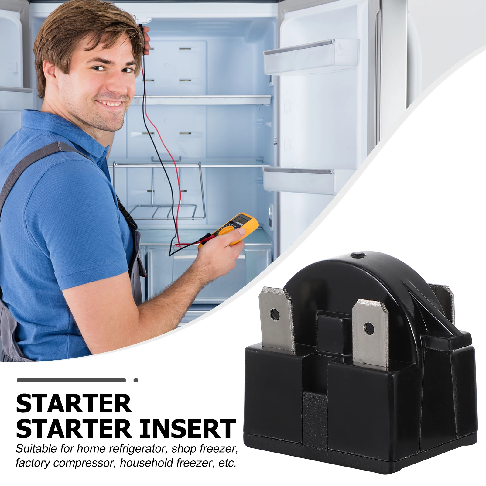 

3 Pcs Starter Insert Fridge Relay Refrigerator Compressor Ptc for Ohm Plastic Mini Direct Replacement Easy Install