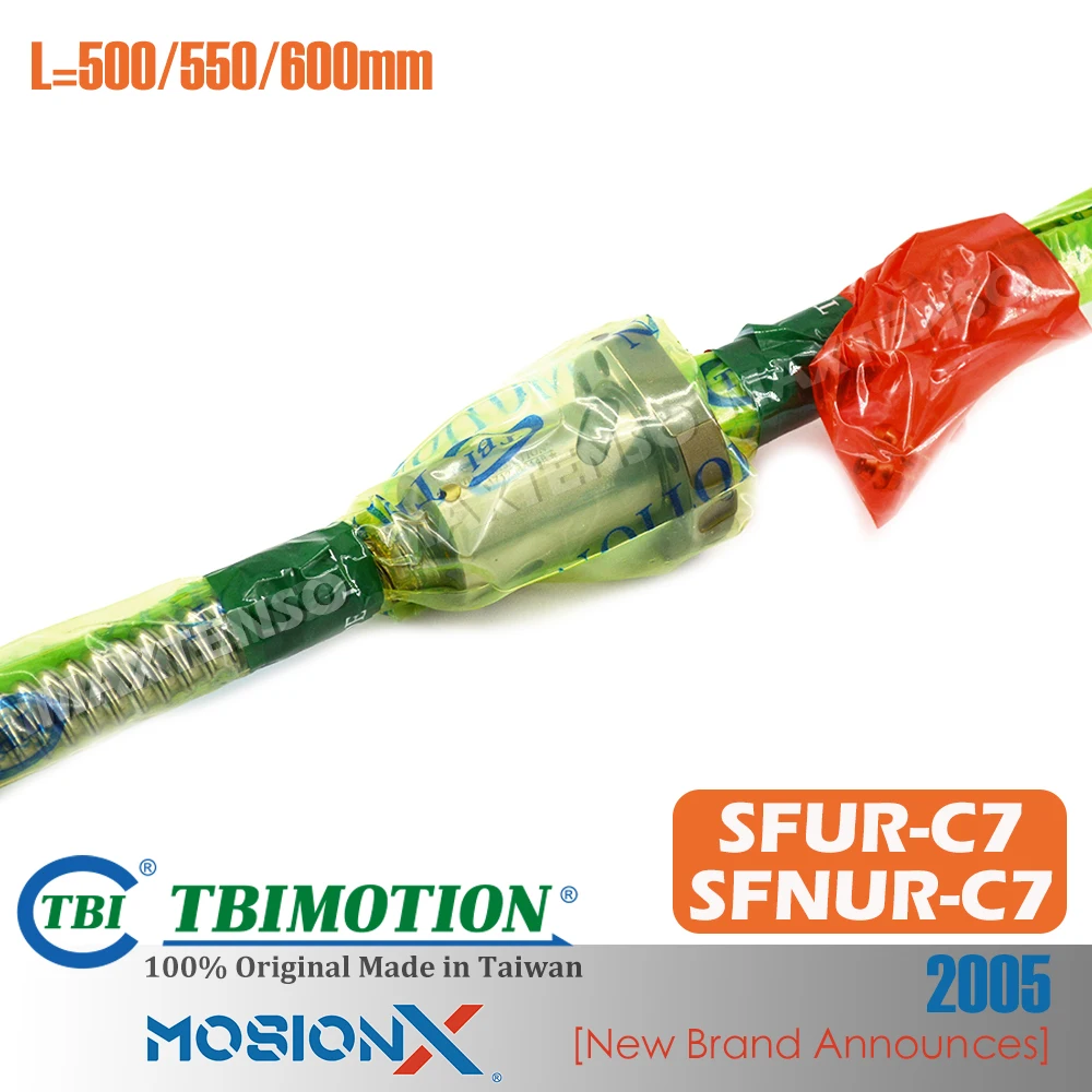 TBI Motion SFNU2005 C7 Ball Screw SFUR2005 R20 Lead 5mm Flange Thread Shaft 500 600mm CNC Accessories Professional End Machining