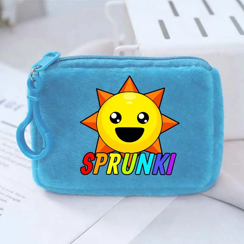Sprunki Square Coin Purse Gaming Themed Printed Wallet Kawaii Portable Mini Money Cartoon Storage Bags Pouch Birthday Gifts