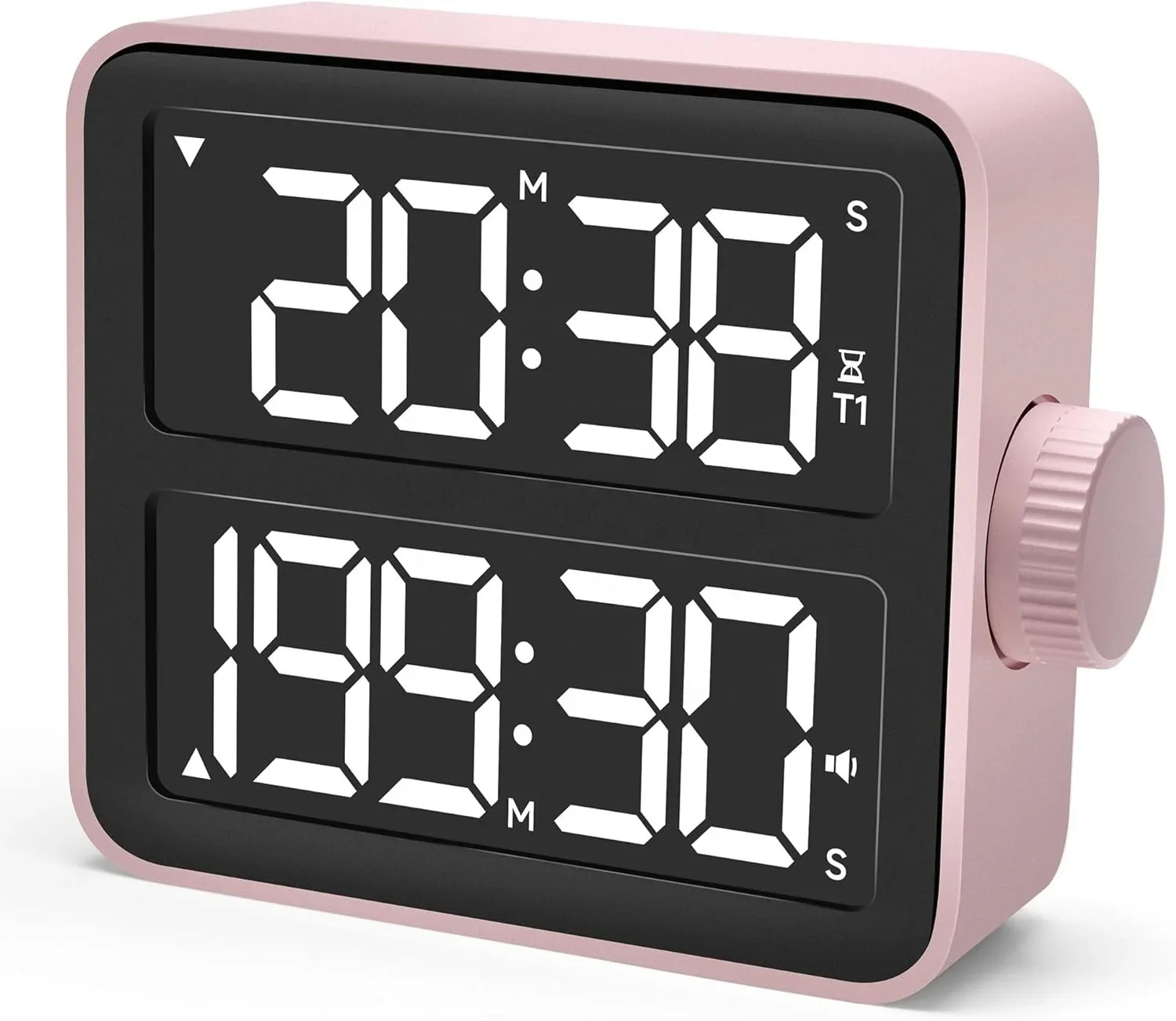 

YYHC-Pink LED dual screen timer positive countdown time 3 levels adjustable volume digital kitchen visual timer