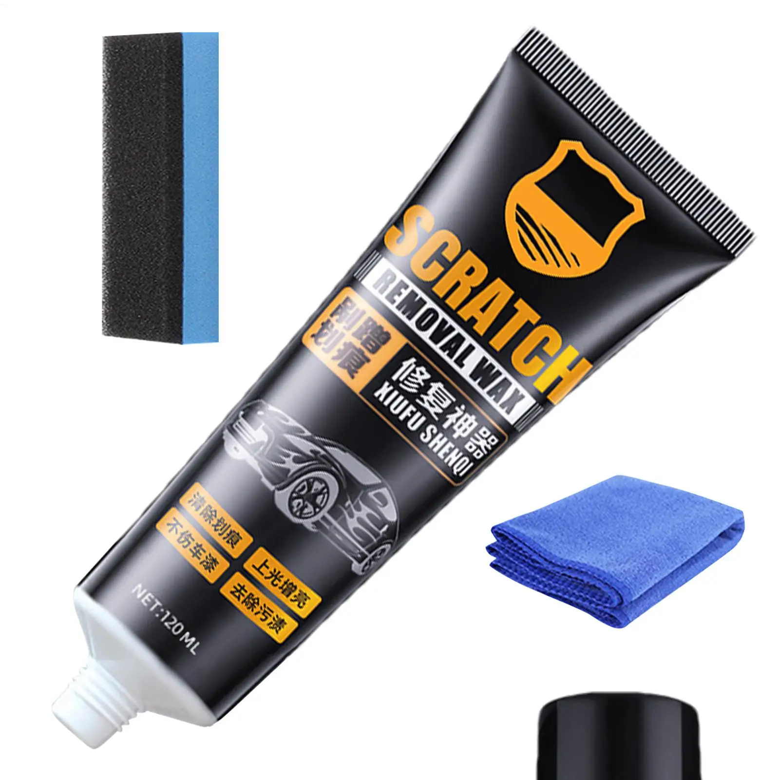 Car Scratch Repair Paste Polishing Wax Paint Scratch Removal Multi-purpose Wax With Sponge 120ml Wax For Deep Car Paint Scratch