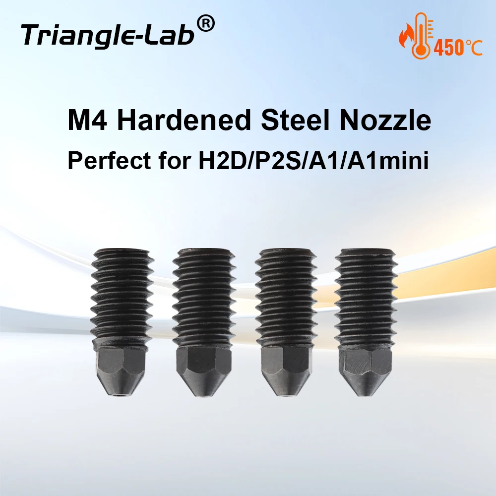 Trianglelab ®   Boquilla de acero endurecido M4 Perfecta para Bambulab H2D/A1/A1mini Acero totalmente endurecido de conformación integrada Para AMS BMCU