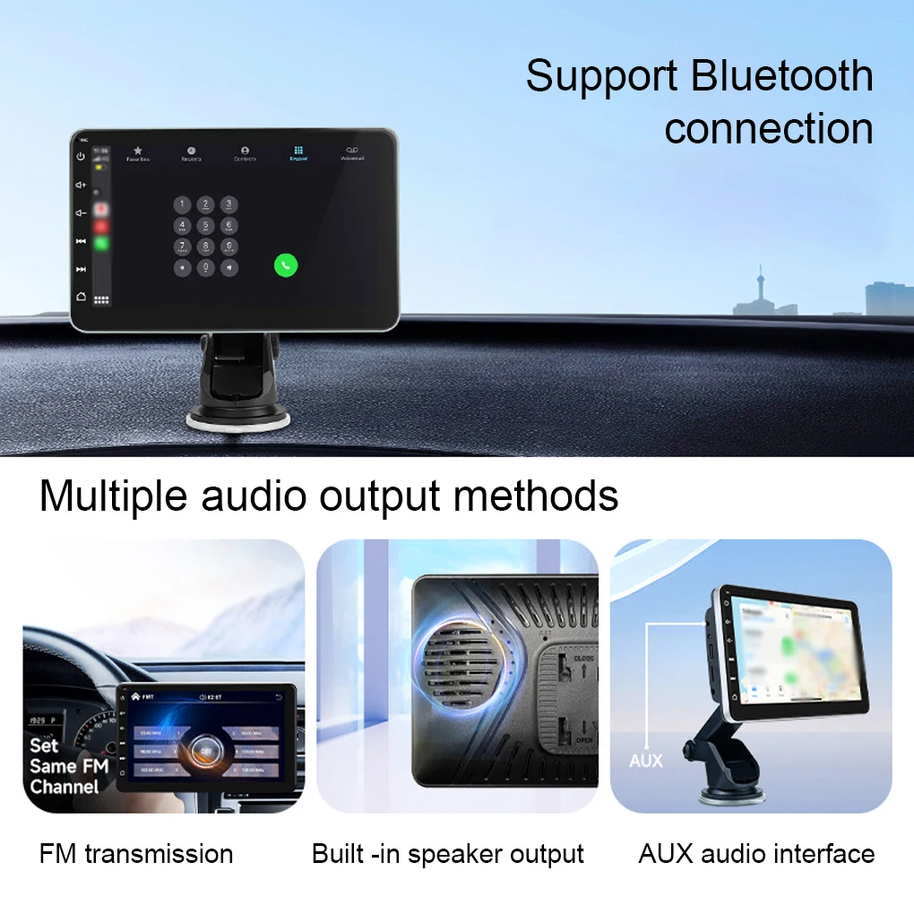 Car Navigation Wireless Video Stereo Radio System Player Bluetooth-compatible Multimedia USB for Modification Replacement