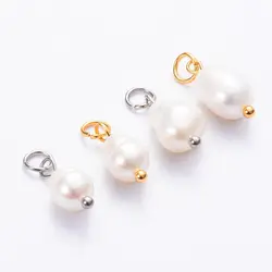 10Pcs Stainless Steel Natural Irregular Pearl Jewelry DIY Making Pendant Bracelet Necklace Earrings Jewelry Material Accessories