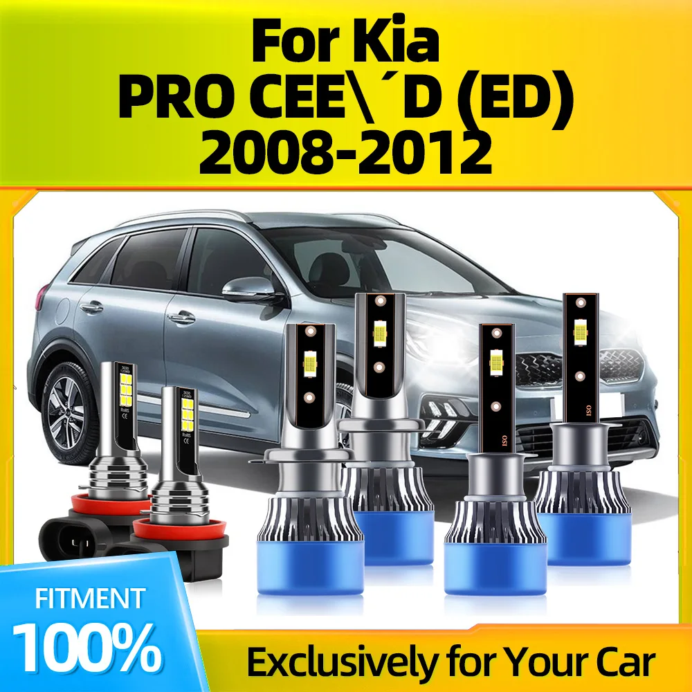 

2/6PCS Car LED Headlight Bulbs 20000LM 6000K Auto Fog Lamps High Quality For Kia PRO CEE\´D (ED) 2008 2009 2010 2011 2012