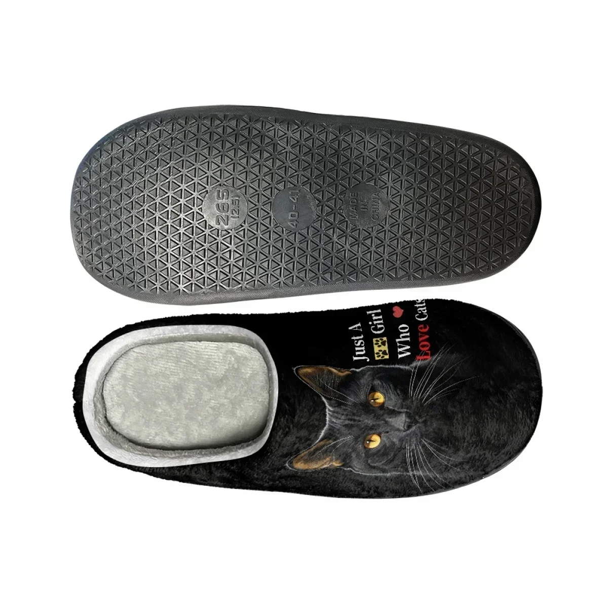 Fashion Black Cat Printed Women Cotton Slippers Non-slip Ladies Home Shoes Dropshipping Comfortable Flats Couples Slides Slipper - view 3