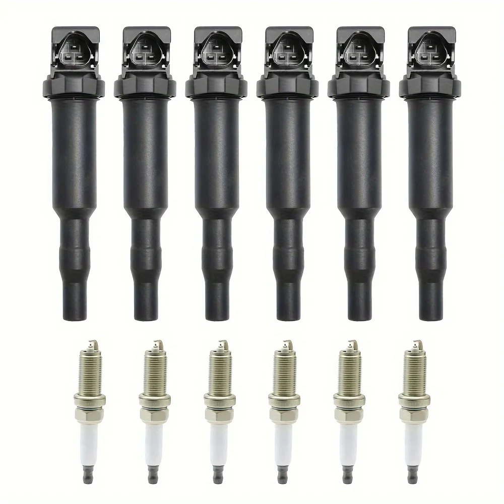 

High Performance 6pcs Iridium Spark Plugs + 6pcs Ignition Coils Set for BMW 128i 325i 328i X3 X5 - 0221504470