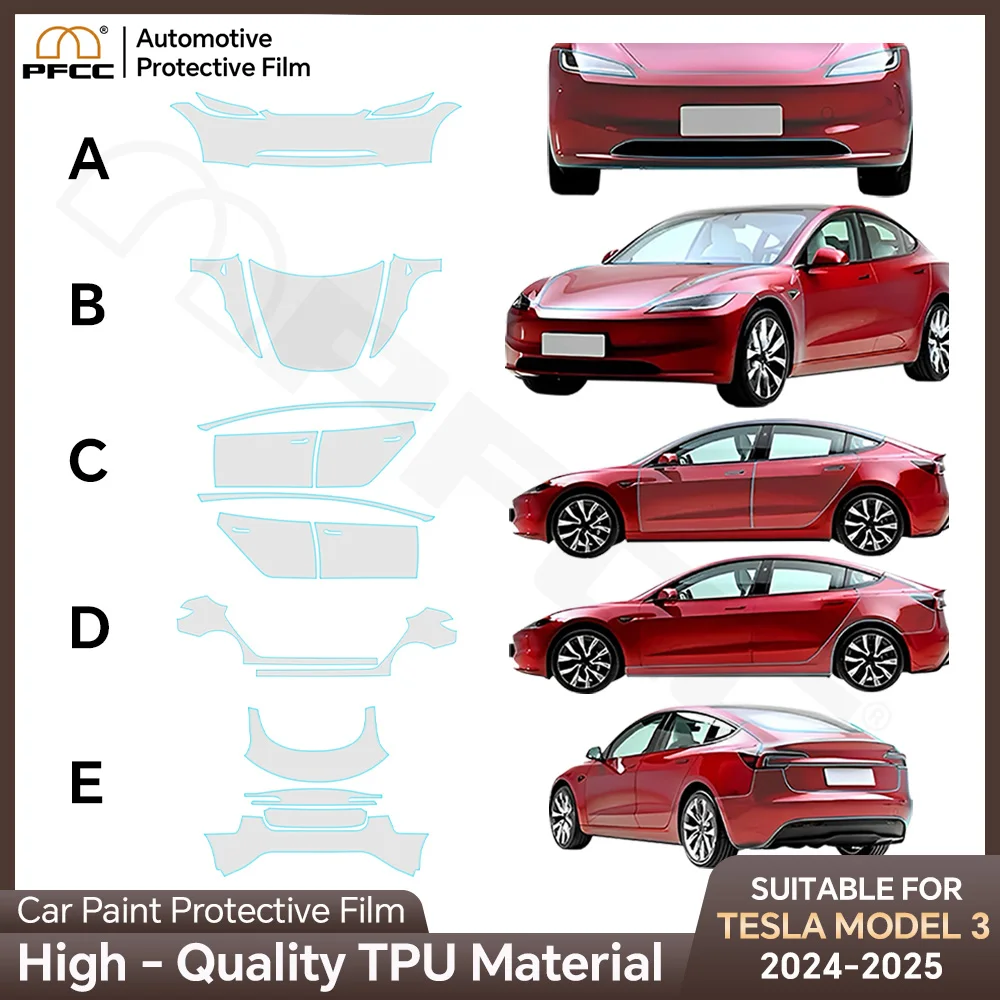 

9Mil TPU Pre-cut Paint Protection Film For Tesla Model 3 Highland 2024 2025 Performance Car Body Anti-Scratch PPF Clear Bra Kit
