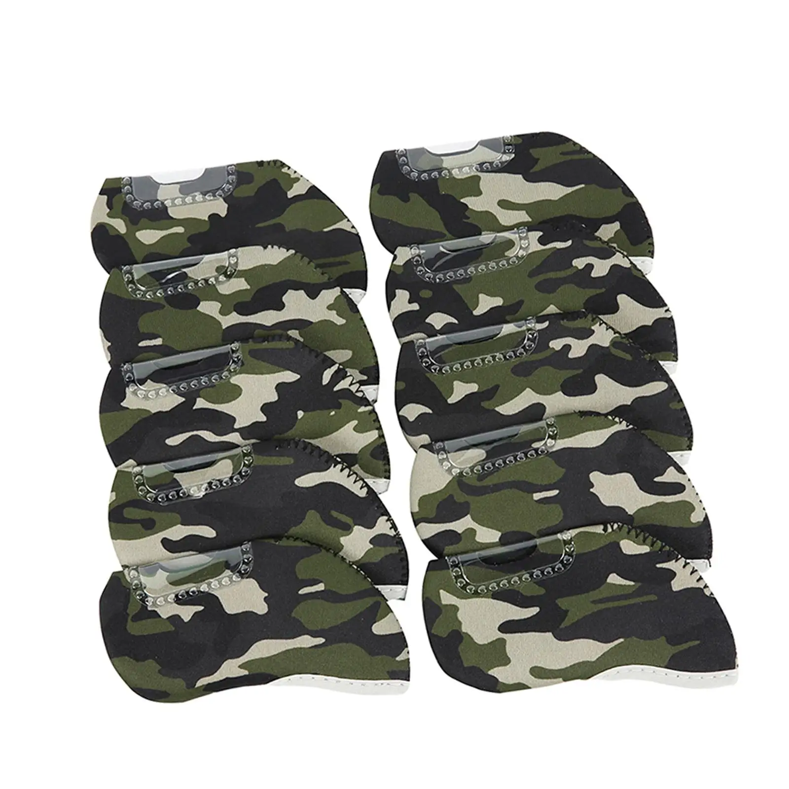 10Pcs Golf Iron Head Covers Set Visible Window Golf Iron Headcover Waterproof