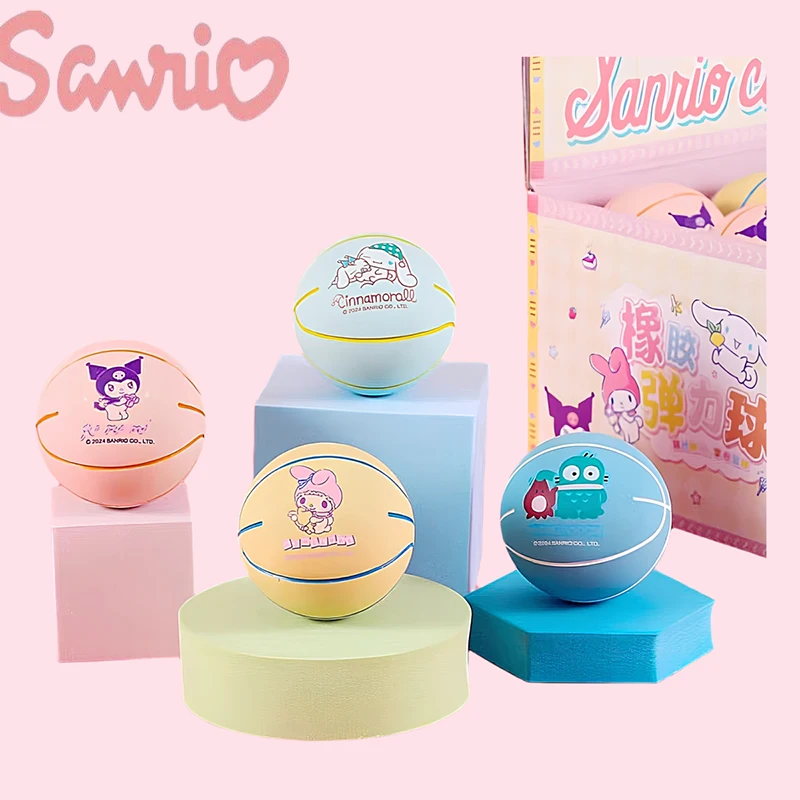 Sanrio Cute Kuromi Rubber Elastic Ball Bounce Ball Children's Interactive Competitive Games Outdoor Toys Gifts Festival Gifts