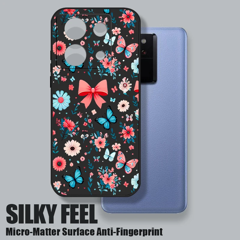 Romantische Blumenmuster Handyhülle für Xiaomi Redmi Note 14 13 Pro 5G 14 Pro Plus Note 13 14 4G stoßfeste weiche Silikonhülle