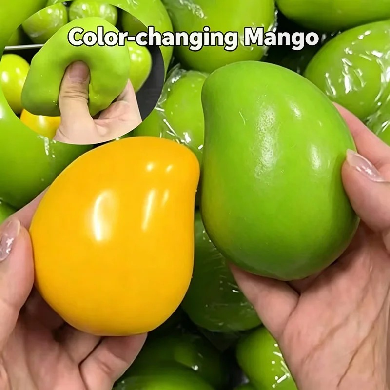 AUF LAGER #   Handgemachter Knuspriger Mango-Stressball Fidget-Spielzeug Quetschball Runde Blöcke Gefüllt ASMR Anti-Stress-Spielzeug für Erwachsene
