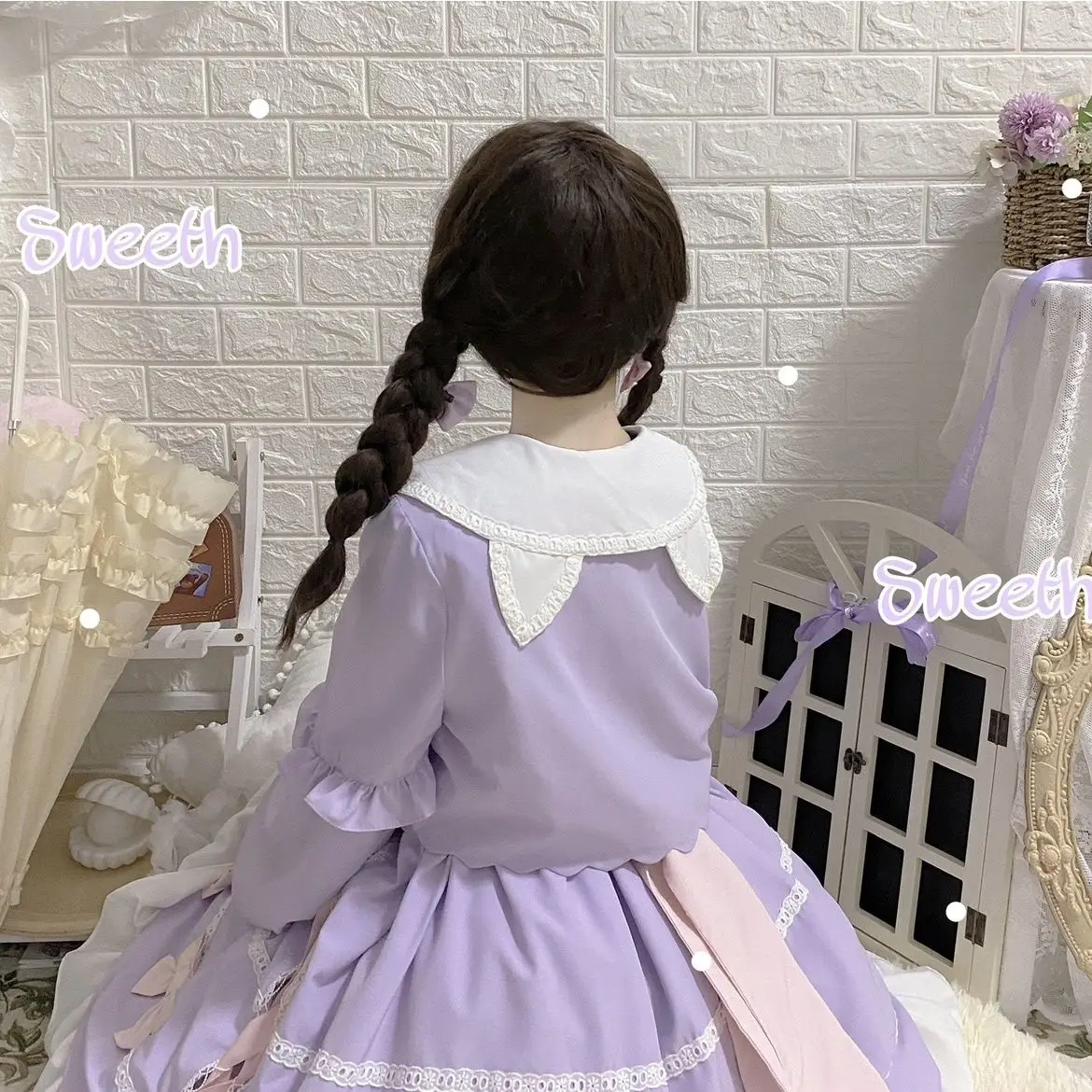 Japan Coat Kawaii Cute Lolita Bow Maid Dress Costumes Cosplay Flower Bud Girl Maid For Waitress Maid Party Stage Costumes Coat