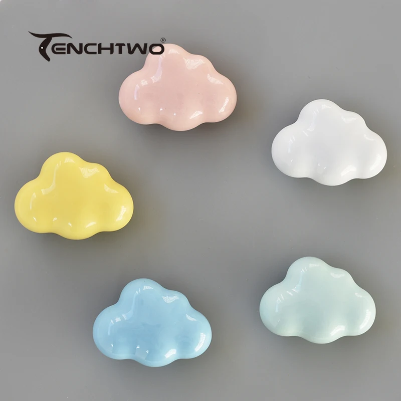 TENCHTWO Ceramic Handle Children Furniture Door Handle Cupboards Knob Wardrobe Dresser Shoe Cabinet Knobs Drawer Pulls 1pcs